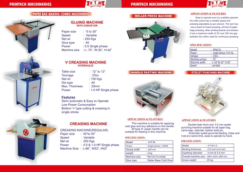 Square Bottom Paper Bag Making Machine