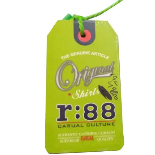 Art Card Paper Yellow Garment Tag Length: 40 Millimeter (Mm)