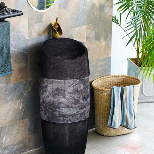 Black Lava Stone Basin