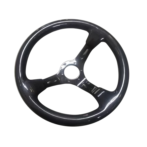 Good looking 3K Plain high glossy carbon fiber  car vehicle Steering Wheel with  round shape can be customized