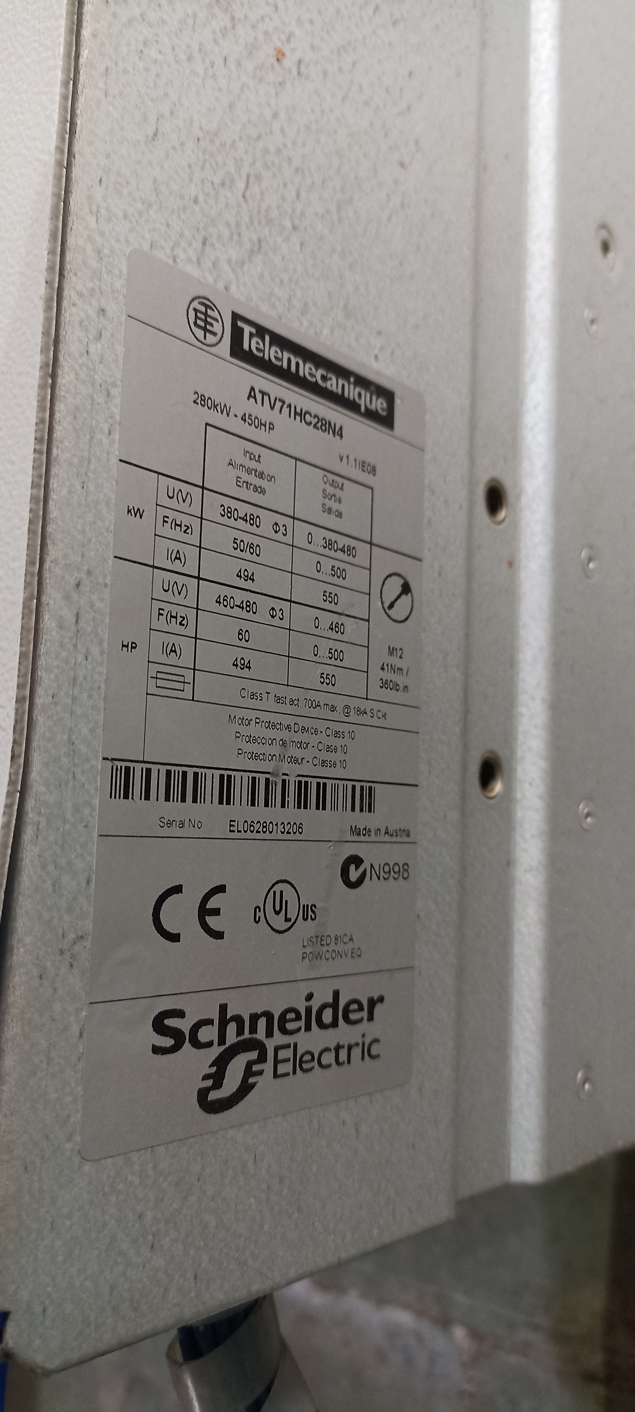 TELEMECANIQUE 450 HP AC DRIVE