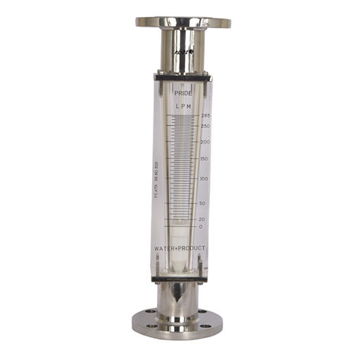 Silver Acrylic Rotameter Flange End