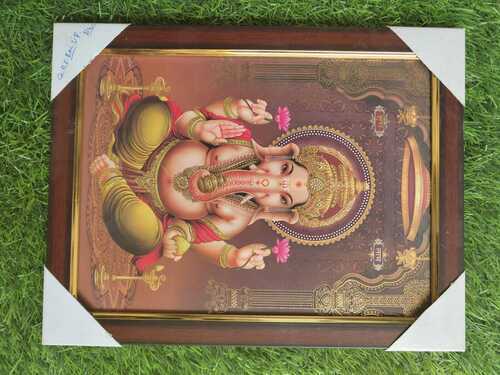 Brown 9X12 Gold Foiled Ganesh Picture  Frame