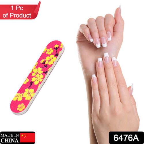 PROFESSIONAL NAIL FILER DOUBLE SIDED FOR NAIL SHAPER NAIL FILE (1 PCS) (6476A) - Multi-Color Lightweight 14 Grams | Ideal for Salon Studio Home & Gift Use