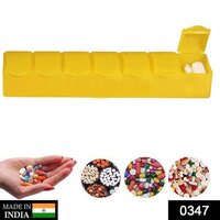7 Days Pill Box With 7 Compartments (0347) - 100 Grams, Multi/assorted Color, Versatile Usage | Ideal For Organizing Medications And Supplements