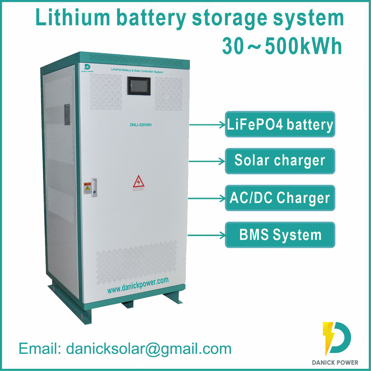 Custom Made 42KWH BMS LiFePO4 Lithium Battery - MPPT Controller - AC-DC Charger System