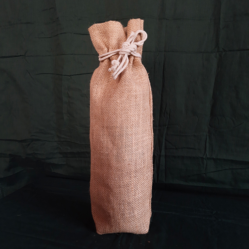 Potly Jute Beverage Bottle Bag - Jute Material, 1 Liter Size, Natural Color | Customizable Design, Logo & Size, Eco-Friendly & Recyclable