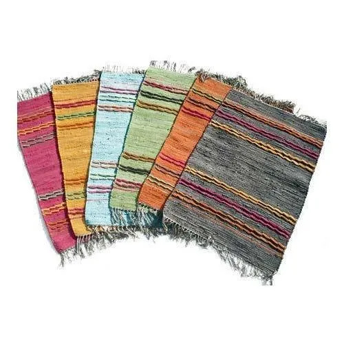 14x18 inch Cotton Door Mat - 14x18 inch, Stripe Design, Rectangle Shape | Anti Slip Feature, Custom Color Options