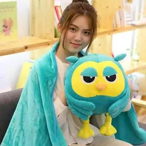 Green Baby Pillows Cum Blanket