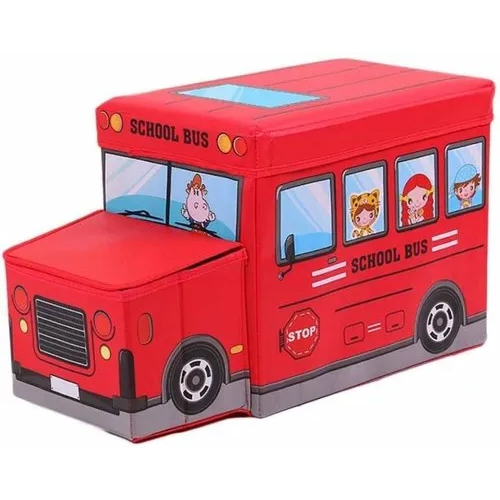 School Bus Storage Box - High Quality, 30x60 cm Printed Design | Fun School Bus Shape, Ideal for Organizing and Storing Items