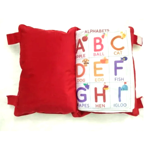 Kids Book Cushion - 100% Polyester, Custom Sizes Available, Multicolor Design | Zipper Closure, Printed Pattern for Home and Chair Use