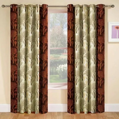Polyester Designer Curtain - 60 x 40 Inch Multicolor Printed | Eco-Friendly Material for Home Hotel and Office Use