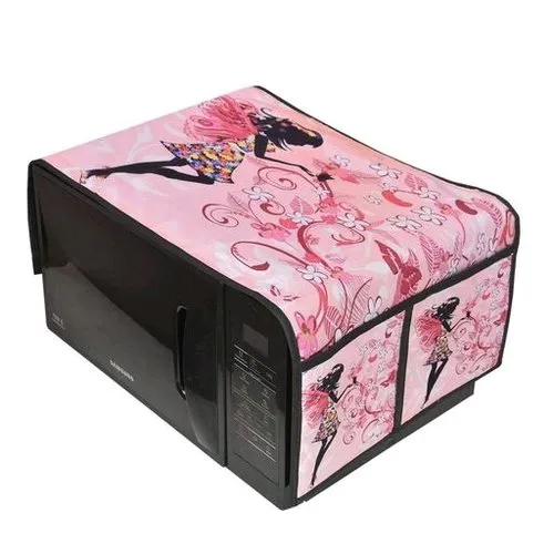 New Microwave Oven Cover - Multicolor Printed Design | Suitable for Household Use