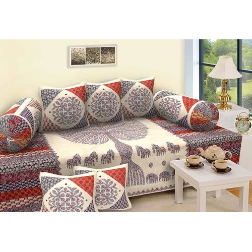 Multicolor Velvet Diwan Set