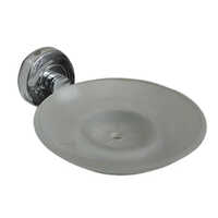 Acrylic Soap Dish - High-grade Acrylic, Round Shape, Transparent-silver Color | Glossy Or Satin Finish, Sophisticated Modern Design