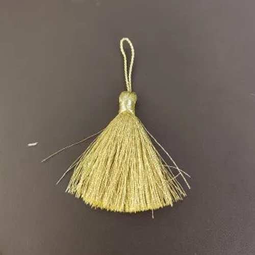 Zari Tassel - Zari Material, Elegant Dimensions, Golden Color | Decorative Accent for Garments and Accessories with Rhinestone Details