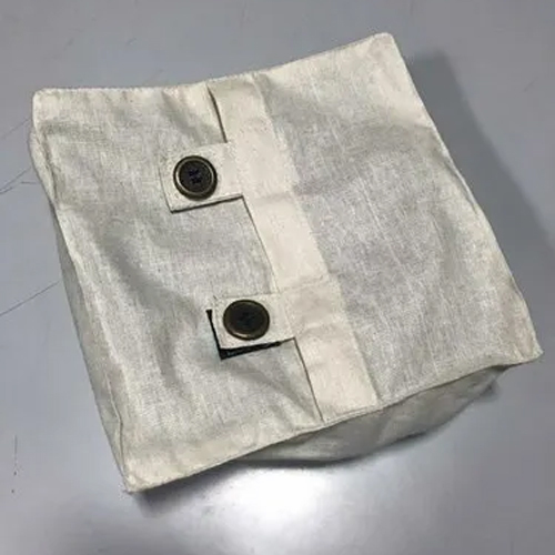Muslin Cloth Bag - Cotton Fabric, 12x15 Inches, Beige | Biodegradable, Disposable, Button Closure for Personal Use