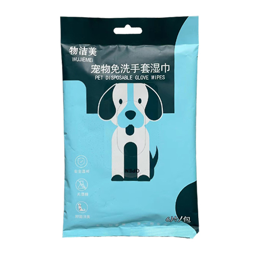 6-pack pet disposable deodorizing glove wipes