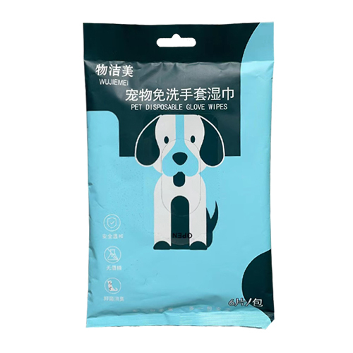 6pcs Disposable Dog Cleaning Deodorant Pet Glove Wipes