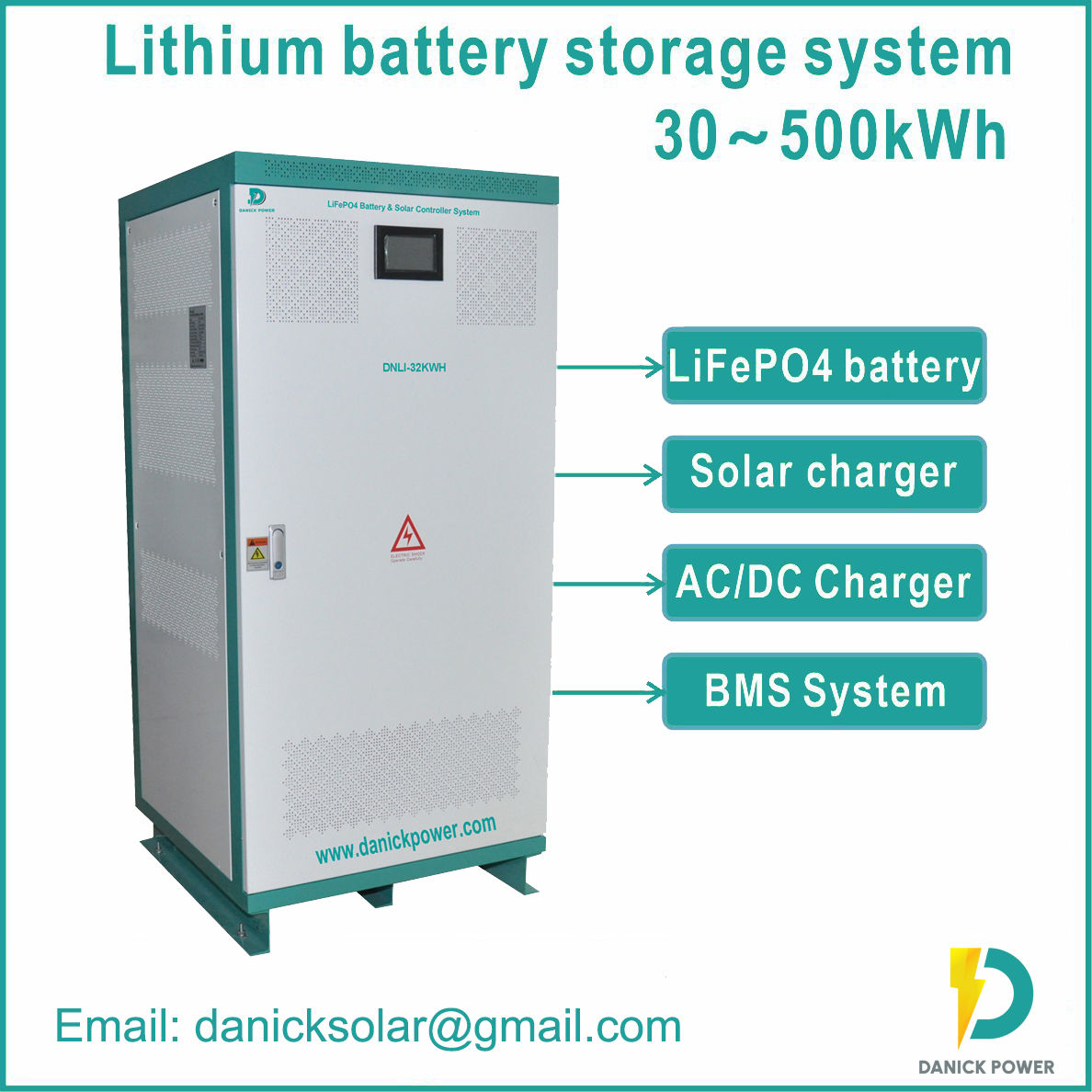 100kWh 150kWh LiFePO4 Lithium Battery with AC Charger Integrated Energy Storage System