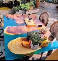 Customize Teakwood Epoxy Table Top