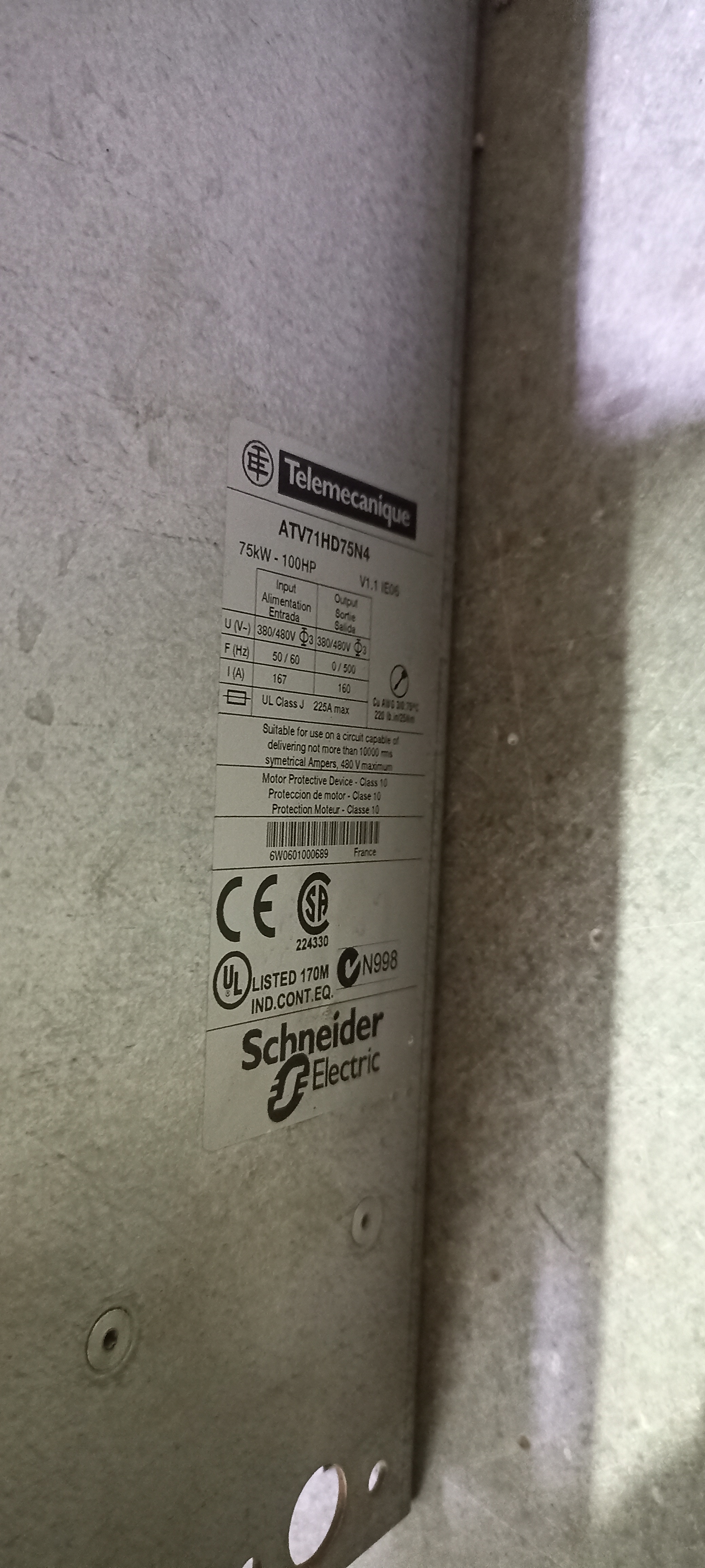 TELEMECANIQUE 100 HP AC DRIVE