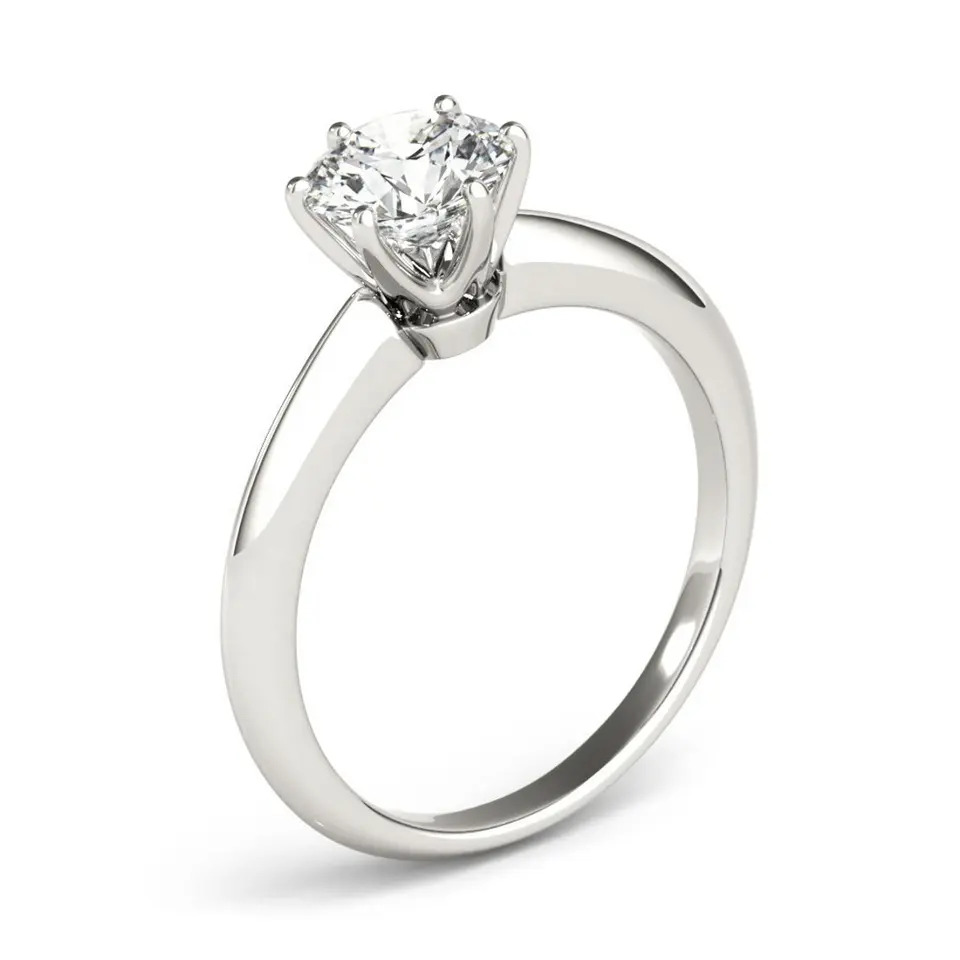 925 Solid Sterling Silver Attractive Moissanite Solitaire Ring