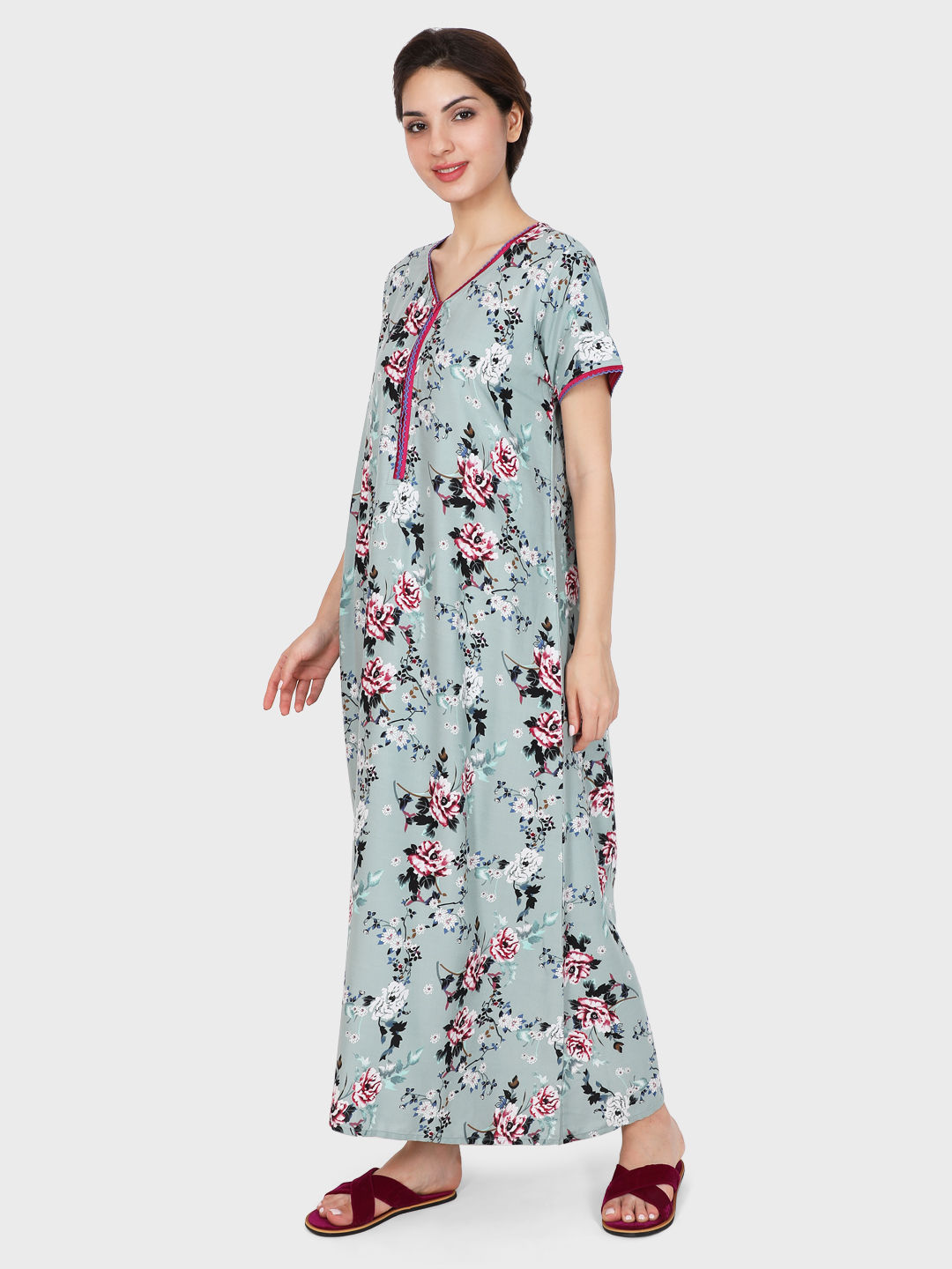 Printed Cotton Ladies Night Gown