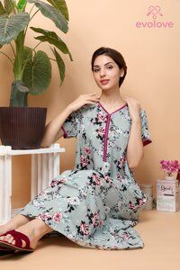 Printed Cotton Ladies Night Gown