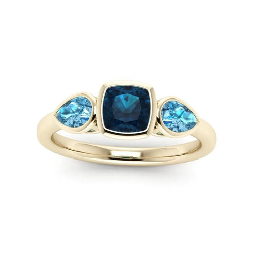 925 Solid Sterling Silver Beautiful London Blue Topaz Ring