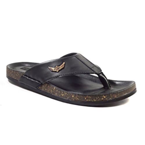 CORK05BLK Synthetic Leather Slipper