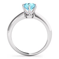 925 Sterling Silver Unique Lab Aquamarine Bridal Wedding Ring