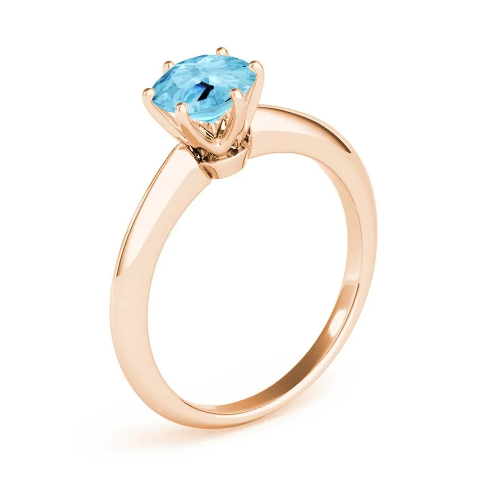 925 Sterling Silver Unique Lab Aquamarine Bridal Wedding Ring