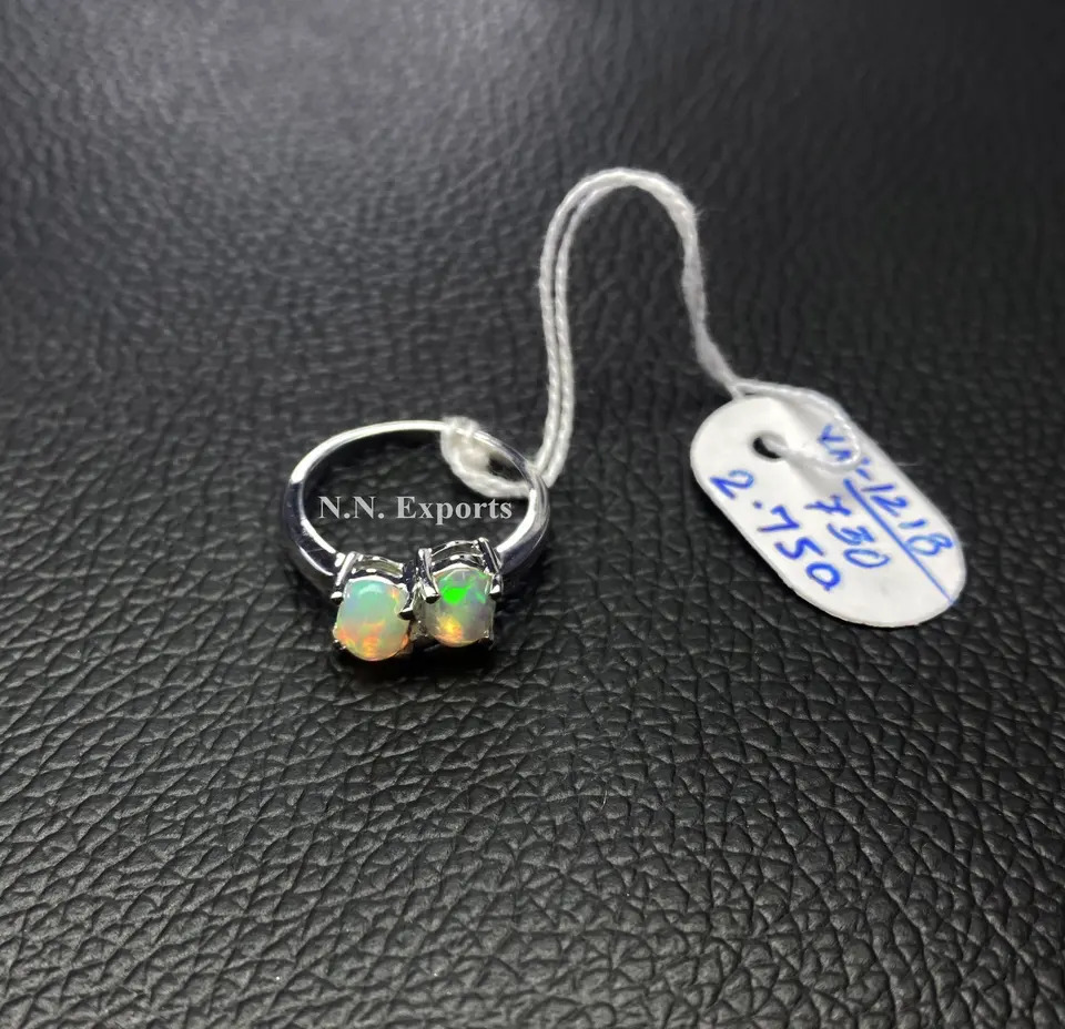 925 Sterling Silver Beautiful Ethiopian Opal Stone Ring