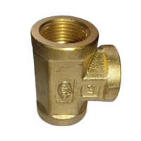 4 Inch Brass Union Female Tee - Brass Material, 4 Inch Size, Golden Color, 2 Mm Thickness | Threaded Connection, Ideal For High-pressure Applications