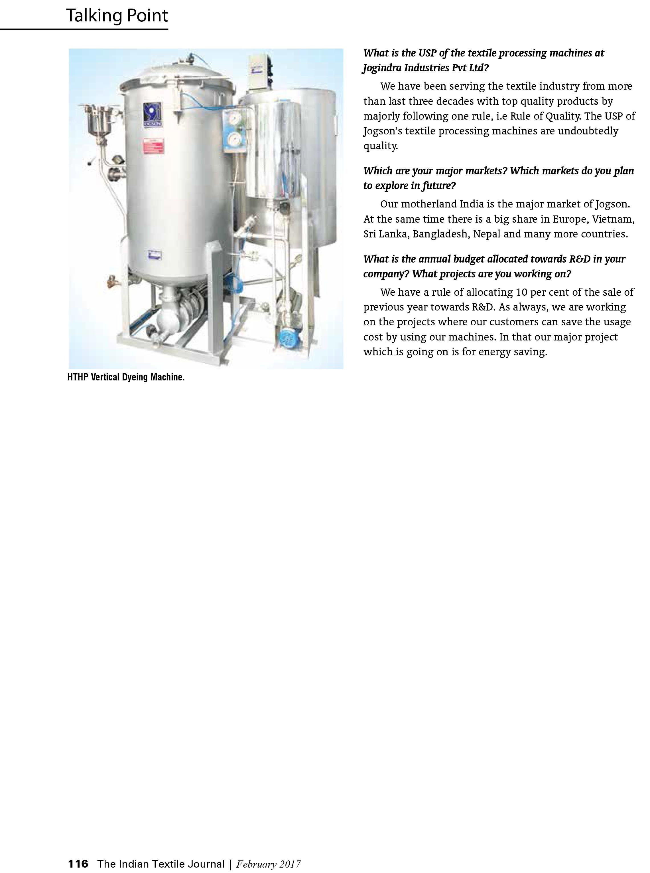 HTHP Vertical Yarn Dyeing Machine