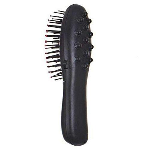 Black Vibrating Hair Brush Comb Massager Hairbrush Head Blood Circulation Massager (1301)