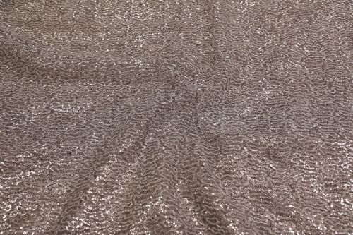 Washable Brown Color All Sequins Embroidery Work Imported Fancy Dyed Net