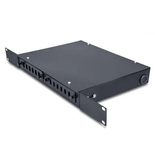 12 Port Rack Mounted Liu - Black Flat Panel, Modular Design | Ideal For Optical Cable Installation With Accessory Kit Included