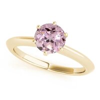 925 Sterling Silver Attractive Lab Created Round Pink Moissanite Ring