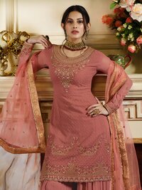 Rose Gold Satin Sharara