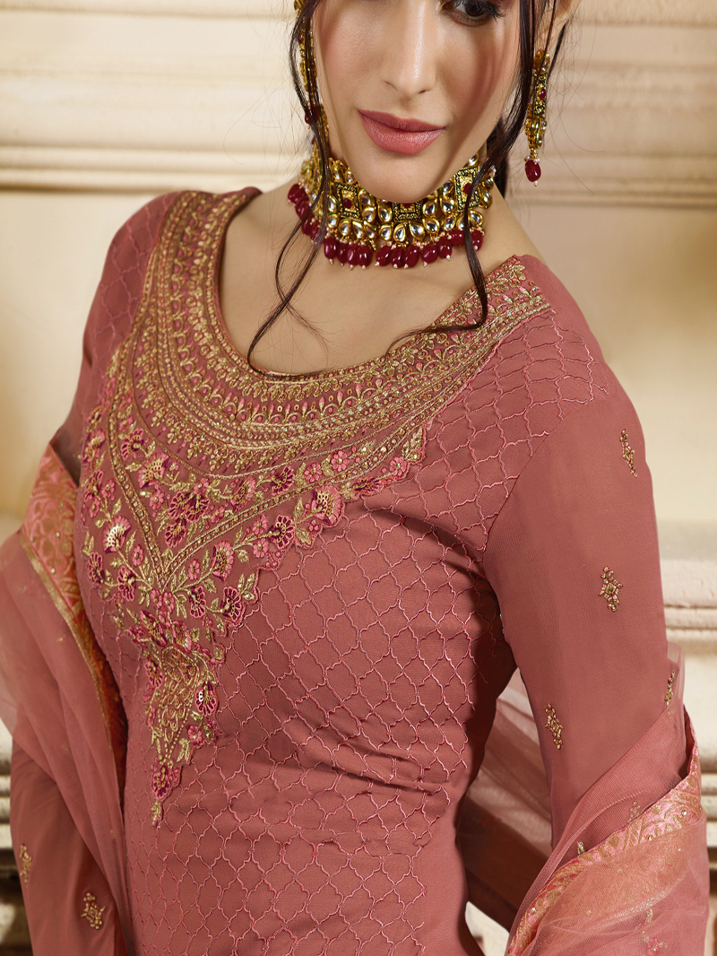 Rose Gold Satin Sharara