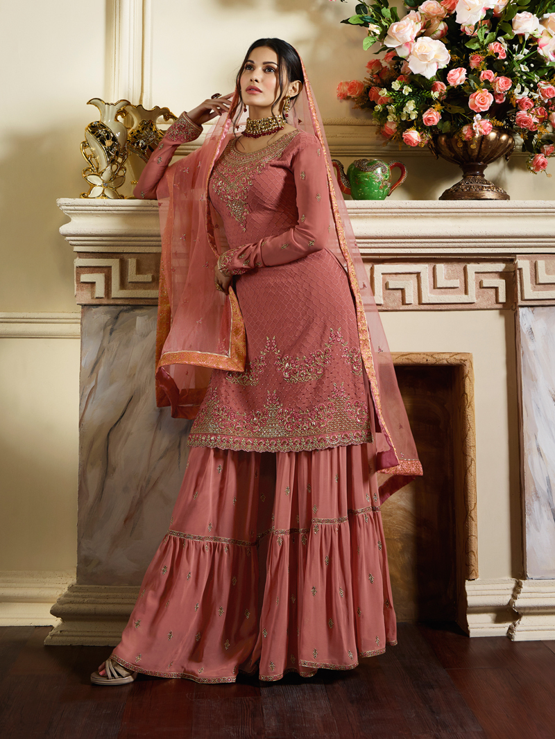 Rose Gold Satin Sharara