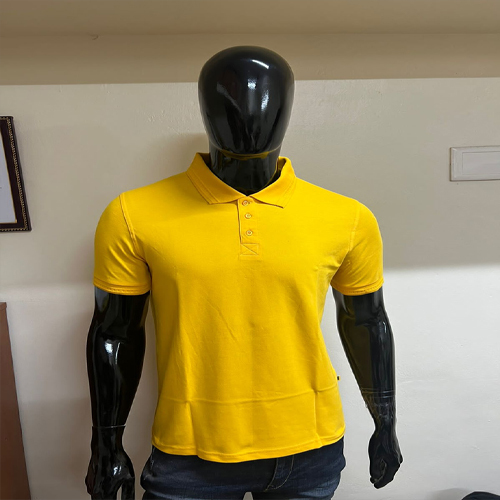Polyester Cotton Mens Plain Collar T Shirts
