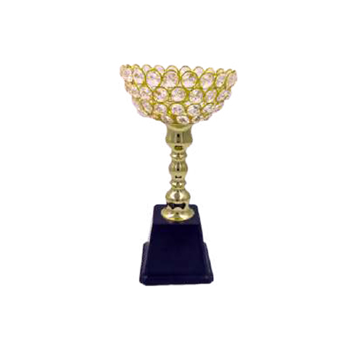 BT-6032 Innovative Fiber Trophy - 13 Inch Round Design Customizable Size Various Colors Holder Attachment Plated Finish