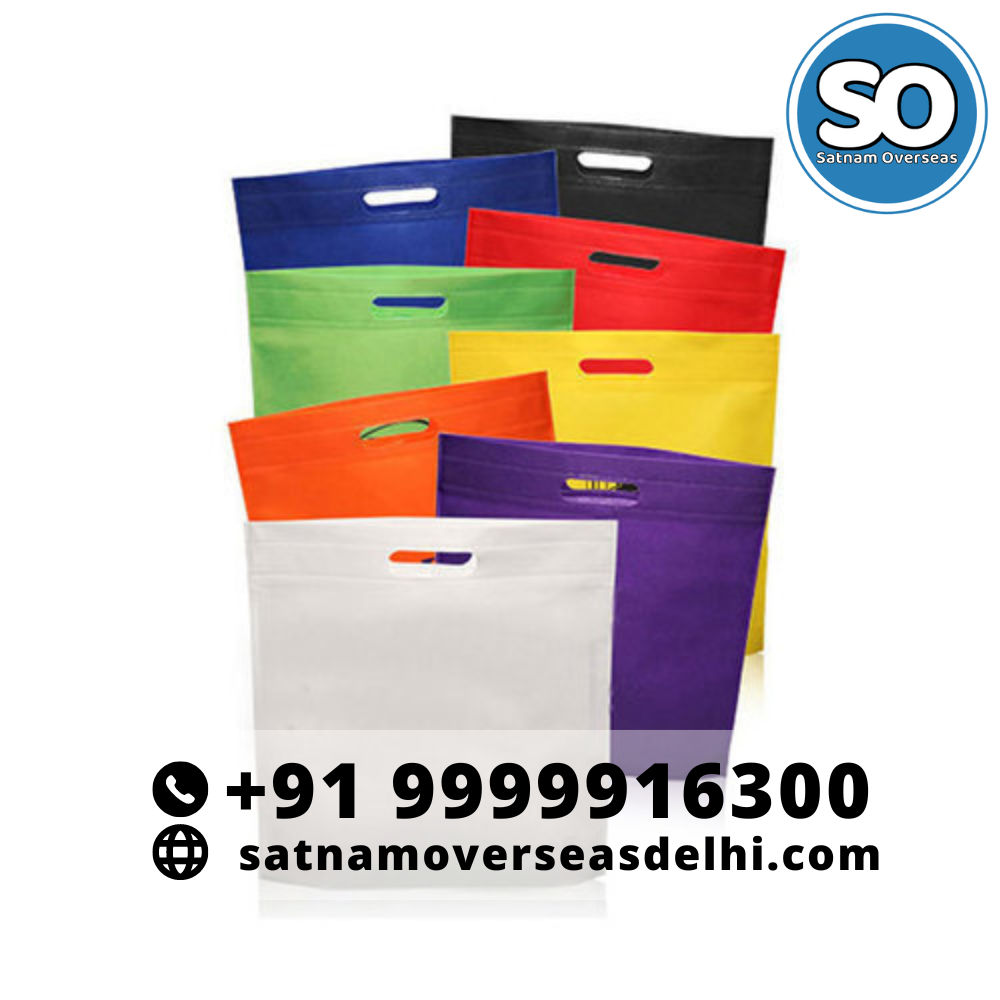 Non Woven D Cut White Shopping Bag