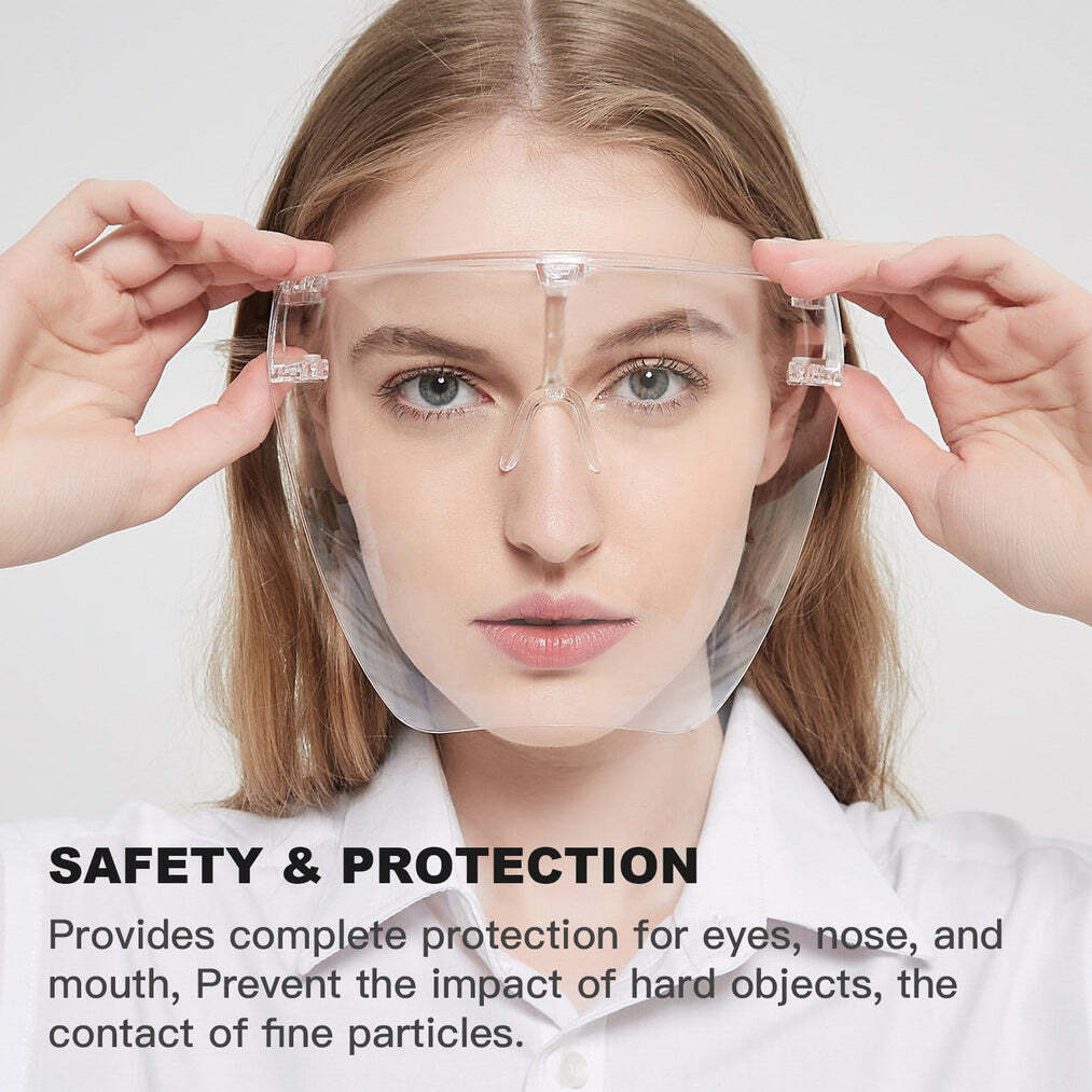 Multipurpose Clear Face Shield Anti-fog Anti-Scratch Protective Fashion Wear for Unisex (1701)