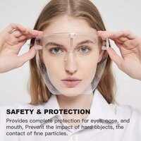 Multipurpose Clear Face Shield Anti-fog Anti-Scratch Protective Fashion Wear for Unisex (1701)