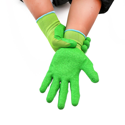 Latex Coated Green Gloves