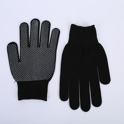 Grey And Black PVC Dotted Gloves